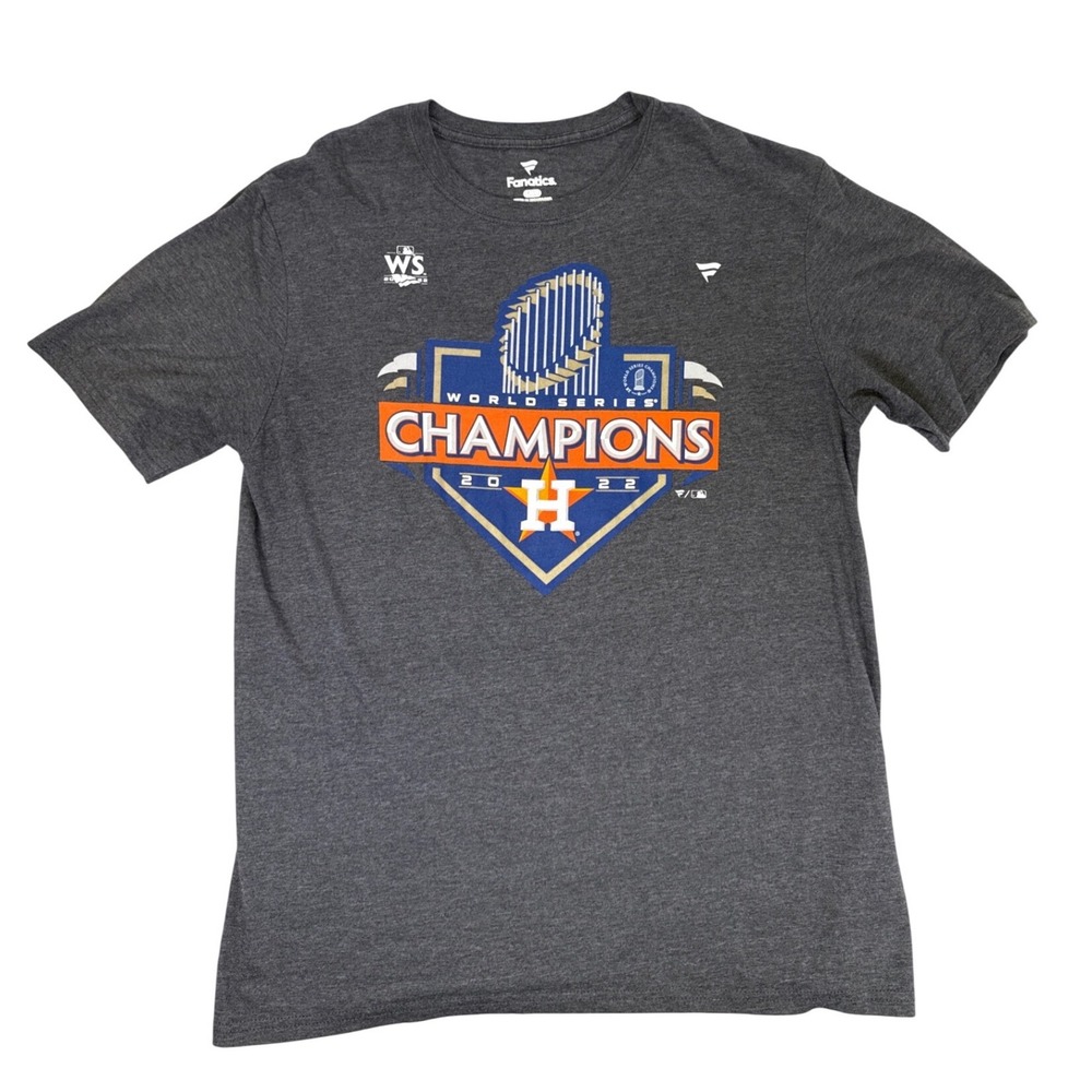 Fanatics Houston Astros 2022 World Series Champions T-Shirt Mens Large Gray MLB